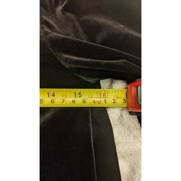 Chelsea & Violet Black Velvet Floral Embroidered V Neck Top. Large, Holiday - Picture 6 of 8